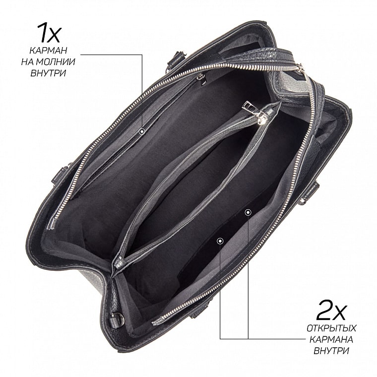 Классическая женская сумка BRIALDI Greta (Грета) relief black - вид 4