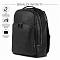 Деловой кожаный рюкзак BRIALDI Infinity relief black с двумя автономными отделениями