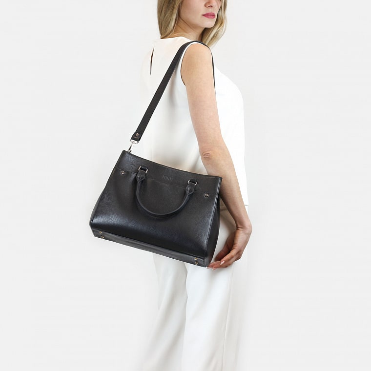 Классическая женская сумка BRIALDI Greta (Грета) relief black - вид 8