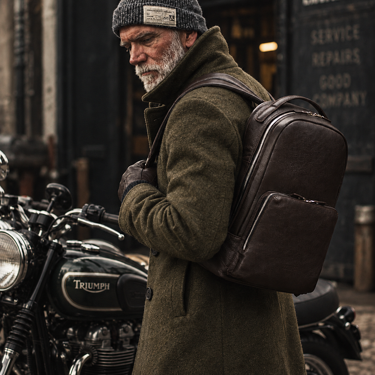 BRIALDI Daily relief brown на мужчине вид сбоку